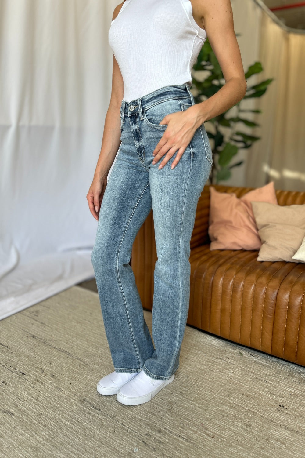 Women Full Size Medium Rise Bootcut Jeans