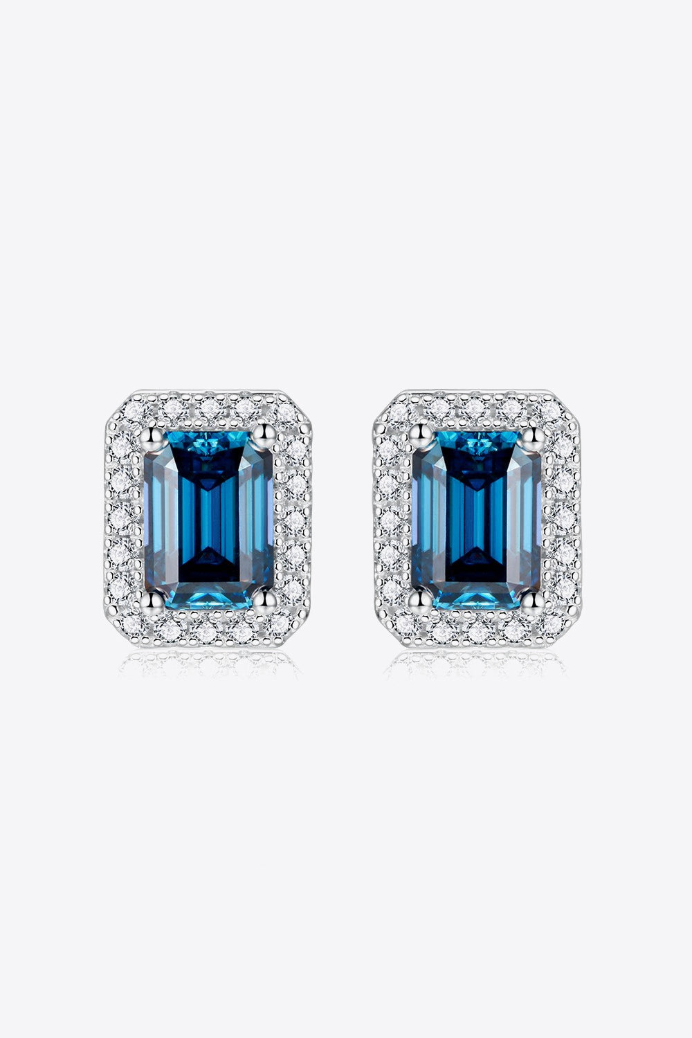 Women 2 Carat Moissanite Stud Earrings in Indigo