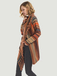 Load image into Gallery viewer, Women Tassel Striped Open Front Long Sleeve Cardigan