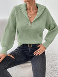 Load image into Gallery viewer, Women Half Zip Dropped Shoulder Sweater