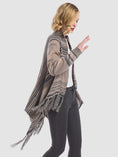 Load image into Gallery viewer, Women Tassel Striped Open Front Long Sleeve Cardigan