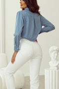 Load image into Gallery viewer, Women Button Up Long Sleeve Denim Top