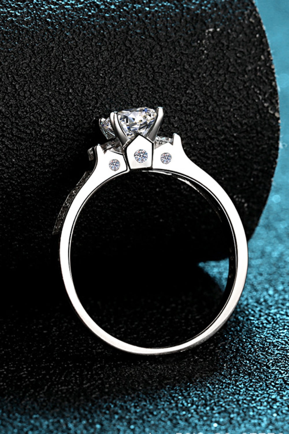 Women Lucky Charm Moissanite Rhodium-Plated Ring