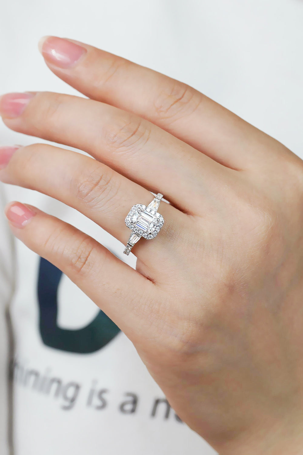 Women 1 Carat Moissanite Geometric 925 Sterling Silver Ring