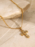 Load image into Gallery viewer, Women Stainless Steel Zircon Cross Pendant Necklace