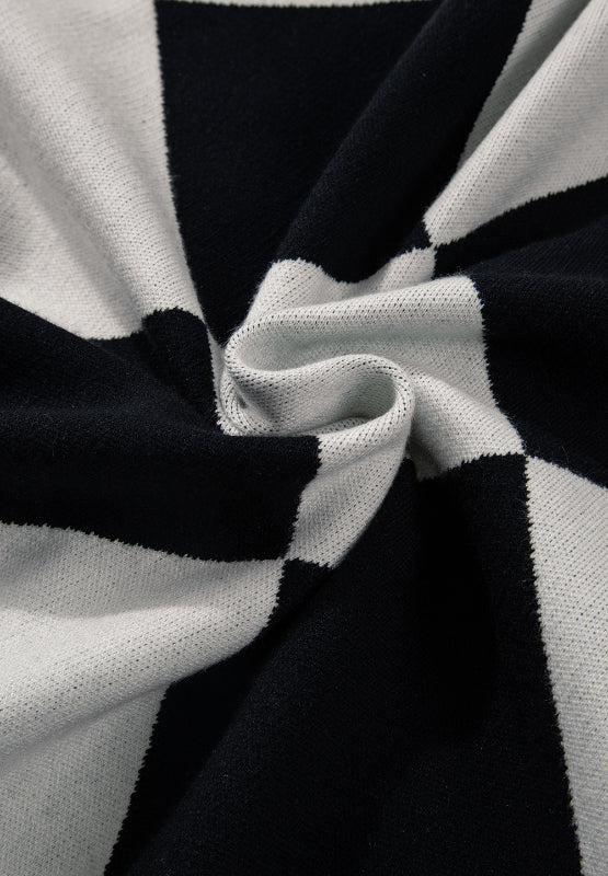 Women Color Block Button Down Long Sleeve Cardigan