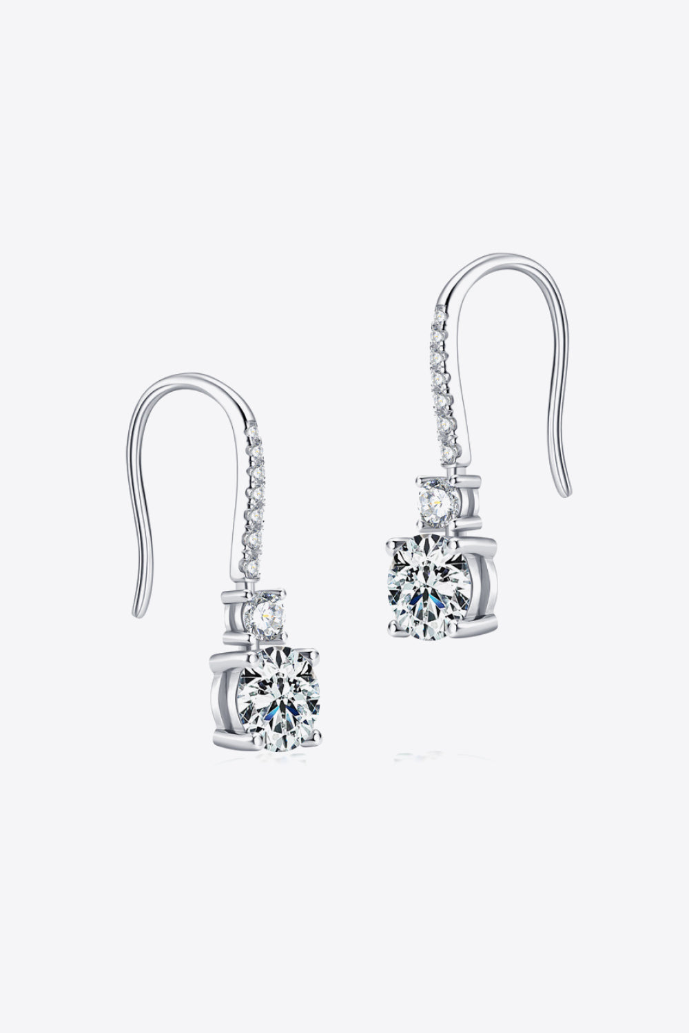 Women 2 Carat Moissanite 925 Sterling Silver Drop Earrings