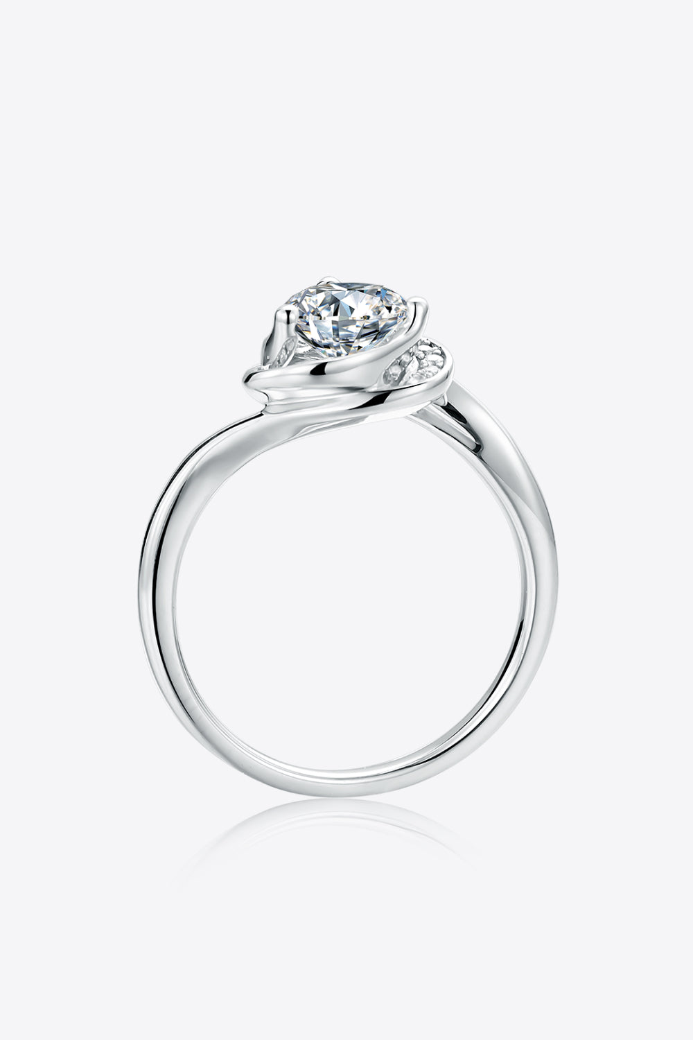 Women 1 Carat Moissanite 925 Sterling Silver Heart Ring
