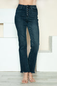 Load image into Gallery viewer, Women Full Size Button Fly Hem Destroy Straight Jeans