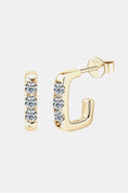 Load image into Gallery viewer, Women Moissanite 925 Sterling Silver Geometrical Huggie Earrings