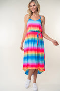 Load image into Gallery viewer, Women Full Size Ombre Striped Midi Cami Dress