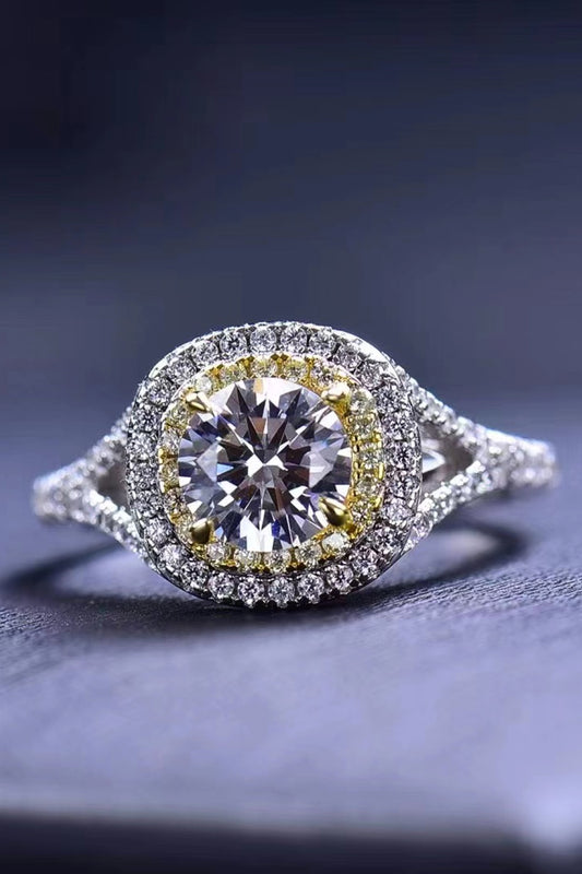 Women Two-Tone 1 Carat Moissanite Ring
