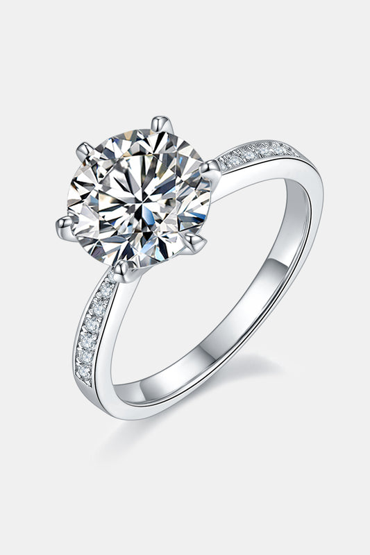 Women 3 Carat Moissanite Side Stone Ring