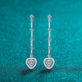 Load image into Gallery viewer, Women 2 Carat Moissanite Zircon 925 Sterling Silver Heart Earrings