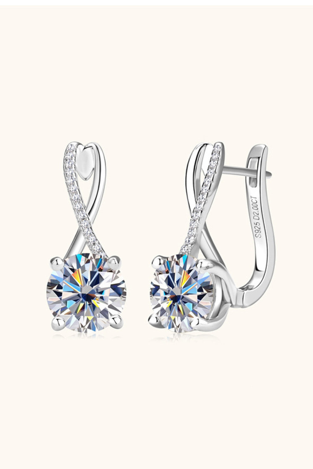 Women 4 Carat Moissanite 925 Sterling Silver Earrings