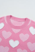 Load image into Gallery viewer, Women Pearl Trim Heart Round Neck Long Sleeve Sweater