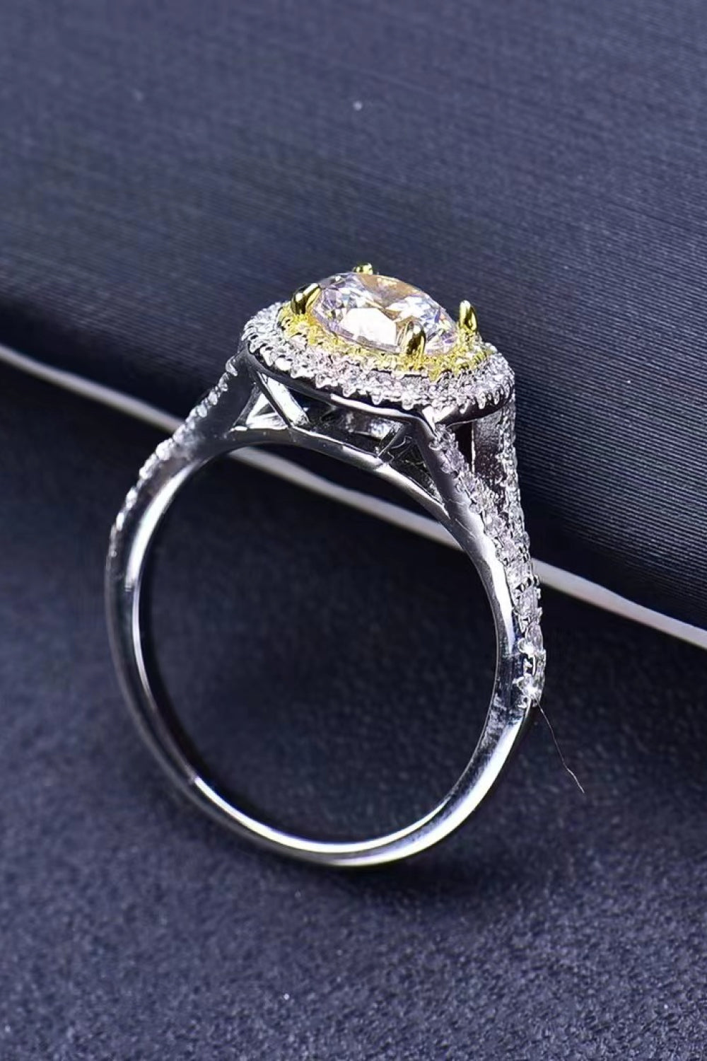 Women Two-Tone 1 Carat Moissanite Ring