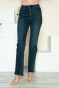 Load image into Gallery viewer, Women Full Size Button Fly Hem Destroy Straight Jeans