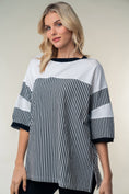 Load image into Gallery viewer, Women Full Size Striped Contrast Round Neck Top