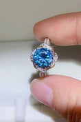 Load image into Gallery viewer, Women 2 Carat Cobalt Blue Moissanite 925 Sterling Silver Ring