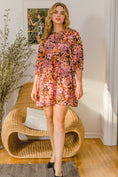 Load image into Gallery viewer, Women Full Size Floral Tied Neck Mini Dress