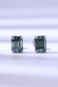 Load image into Gallery viewer, Women 2 Carat Moissanite Stud Earrings in Green