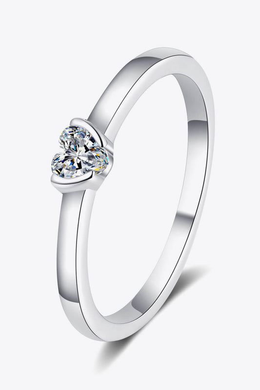 Women Heart-Shaped Moissanite Solitaire Ring