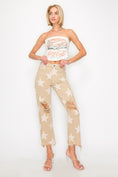 Load image into Gallery viewer, Women Full Size High Rise Star Printed Frayed Hem Jeans