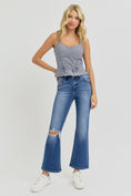 Load image into Gallery viewer, Women Full Size Distressed High Rise Crop Flare Jeans