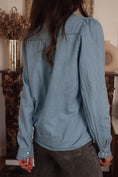 Load image into Gallery viewer, Women Button Up Long Sleeve Denim Top