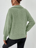 Load image into Gallery viewer, Women Half Zip Dropped Shoulder Sweater