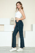 Load image into Gallery viewer, Women Full Size Button Fly Hem Destroy Straight Jeans