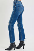 Load image into Gallery viewer, Women Full Size High Rise Distressed Crop Straight Jeans