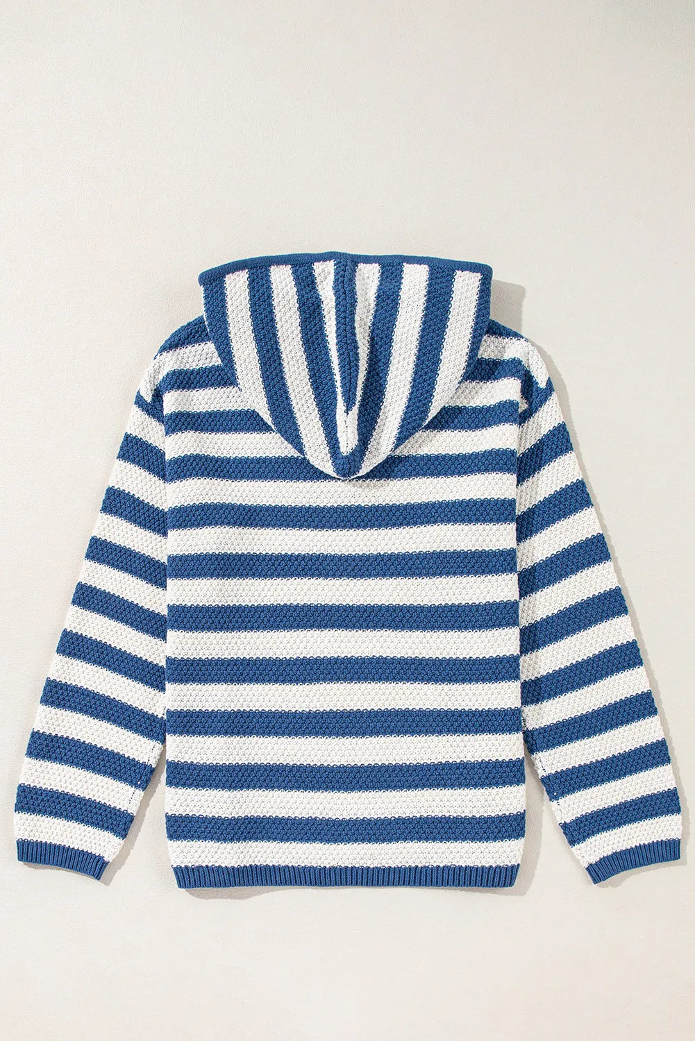 Women Draw String Stripped Hoddie Sweater