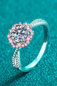 Load image into Gallery viewer, Women 1 Carat Moissanite Flower-Shaped Crisscross Ring