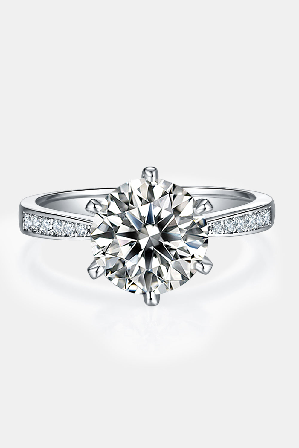 Women 3 Carat Moissanite Side Stone Ring