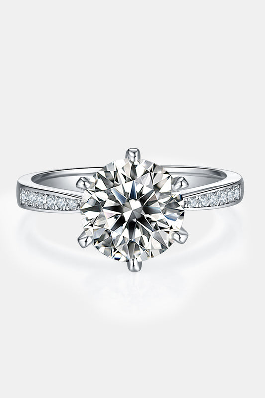 Women 3 Carat Moissanite Side Stone Ring