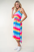 Load image into Gallery viewer, Women Full Size Ombre Striped Midi Cami Dress