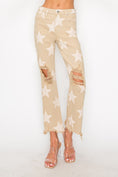 Load image into Gallery viewer, Women Full Size High Rise Star Printed Frayed Hem Jeans