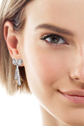 Load image into Gallery viewer, Women 1.12 Carat Moissanite 925 Sterling Silver Bow Earrings