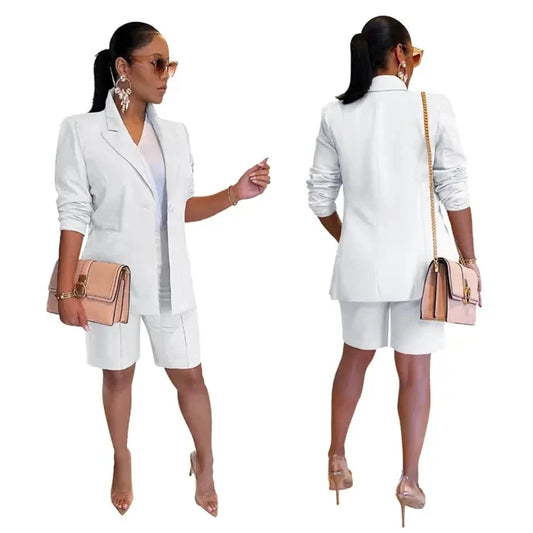 Women Long and Short Pants Blazer Suit