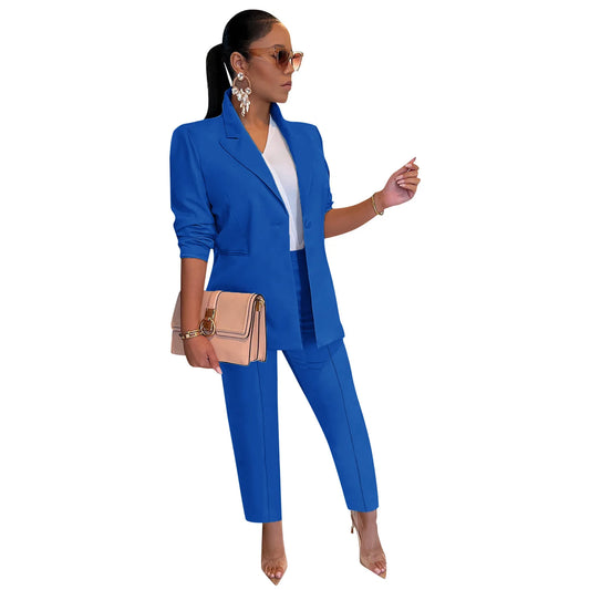 Women Long and Short Pants Blazer Suit
