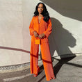 Load image into Gallery viewer, Women Casual Sexy Long Sleeve Lapel Jacket Coat Wide Leg Trousers Set