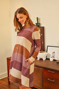 Load image into Gallery viewer, Long Sleeved Rib Stripe Pocket Dress