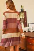 Load image into Gallery viewer, Long Sleeved Rib Stripe Pocket Dress