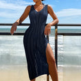 Load image into Gallery viewer, Women Hollow Out Robe Sleeveless Chic Knitted Maxi Dress