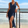 Load image into Gallery viewer, Women Hollow Out Robe Sleeveless Chic Knitted Maxi Dress