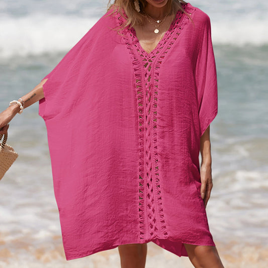 Women Crochet  Swimsuit Loose Cover Up Summer Beachwear Dress