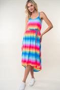 Load image into Gallery viewer, Women Full Size Ombre Striped Midi Cami Dress