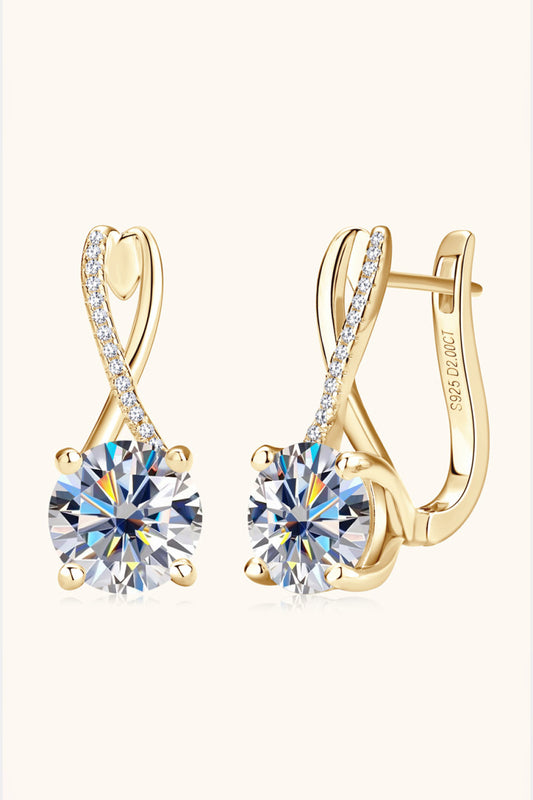Women 4 Carat Moissanite 925 Sterling Silver Earrings